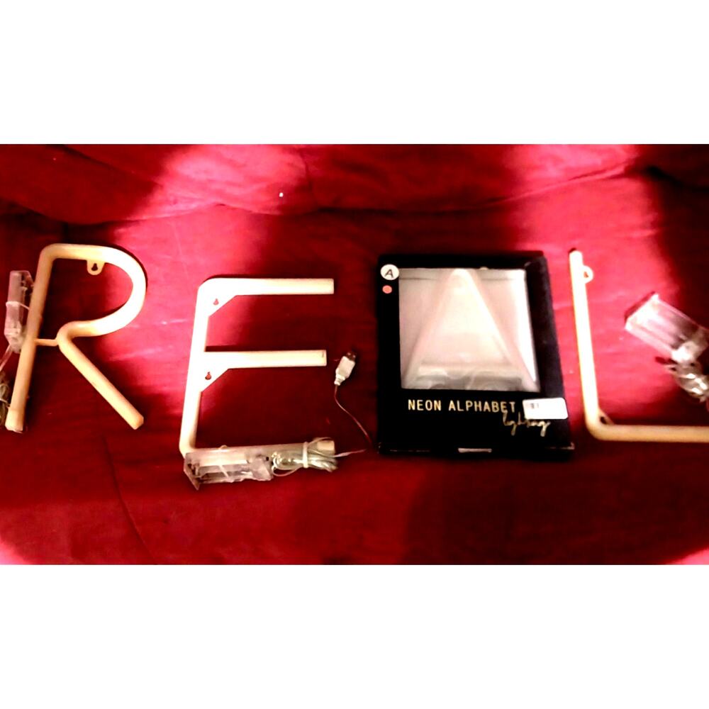 R-E-A-L Neon Alphabet Letter A LED Wall Light Pink White Plug In Decorative Sign